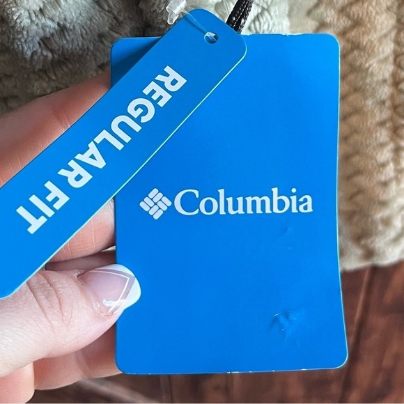 Columbia womens‎ XXL Pullover Hoodie Fuzzy Fleece Quarter Zip Jacket chevron NWT - Picture 7 of 7